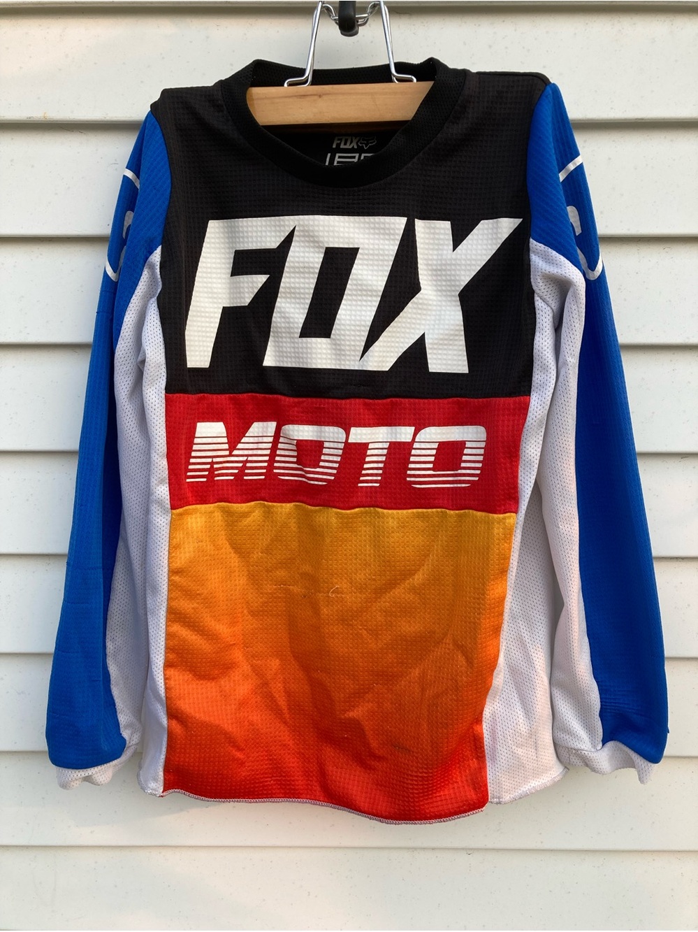 Fox Long Sleeve Moto Jersey - Blue/Black/Red/Orange